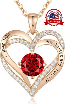 Collar con colgante de corazón de amor de plata de ley 925 para mujer, regalo