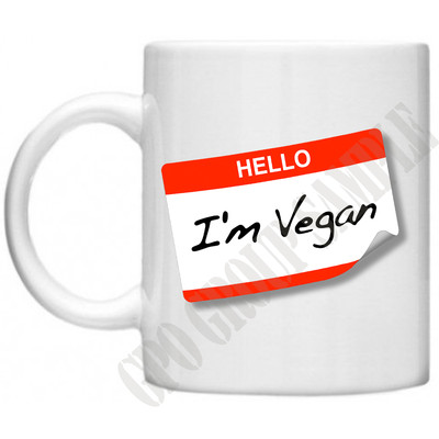 Hello I Am Vegan Vegetarian Gifts Animals Pro Life Veganism Tee Kaffee Becher Tasse