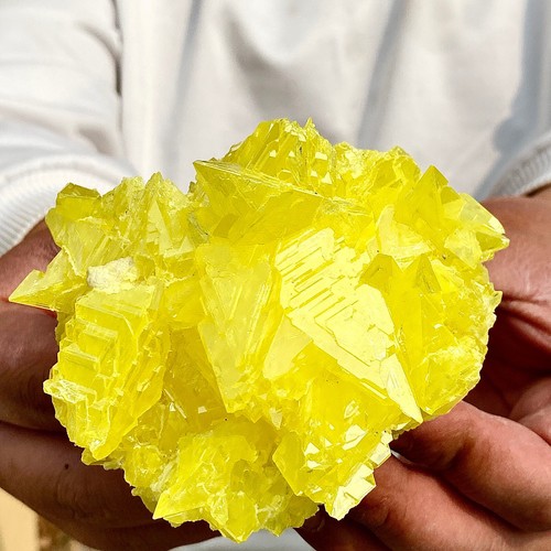 319G Rare yellow sulfur crystal quartz crystal mineral specimen - Picture 9 of 13