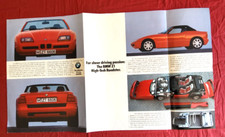 BMW  roadster  Z1 / très grand dépliant /  ENGLISH text /  02-1987