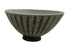 Rice Bowl Grey And white Textured Japanese Style 3.5 Inches Wide Beautiful Bowl