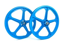 Skyway BMX 20" Tuff Wheels AQUA BLUE retro NEW wheelset sealed bearings 3/8 axle