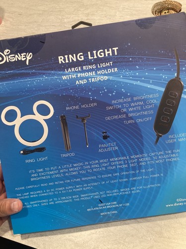 NEW Disney Mickey Mouse 12 Inch LED Ring Light Tripod Phone Holder for Tik Tok - Picture 5 of 8