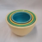 AS IS Vintage Fiesta Nesting Mixing Bowl Set Homer Laughlin Damaged, For Display