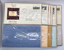 Collection of 20 24 Kt Gold First Day of Issue Stamps in Album Sleeves
