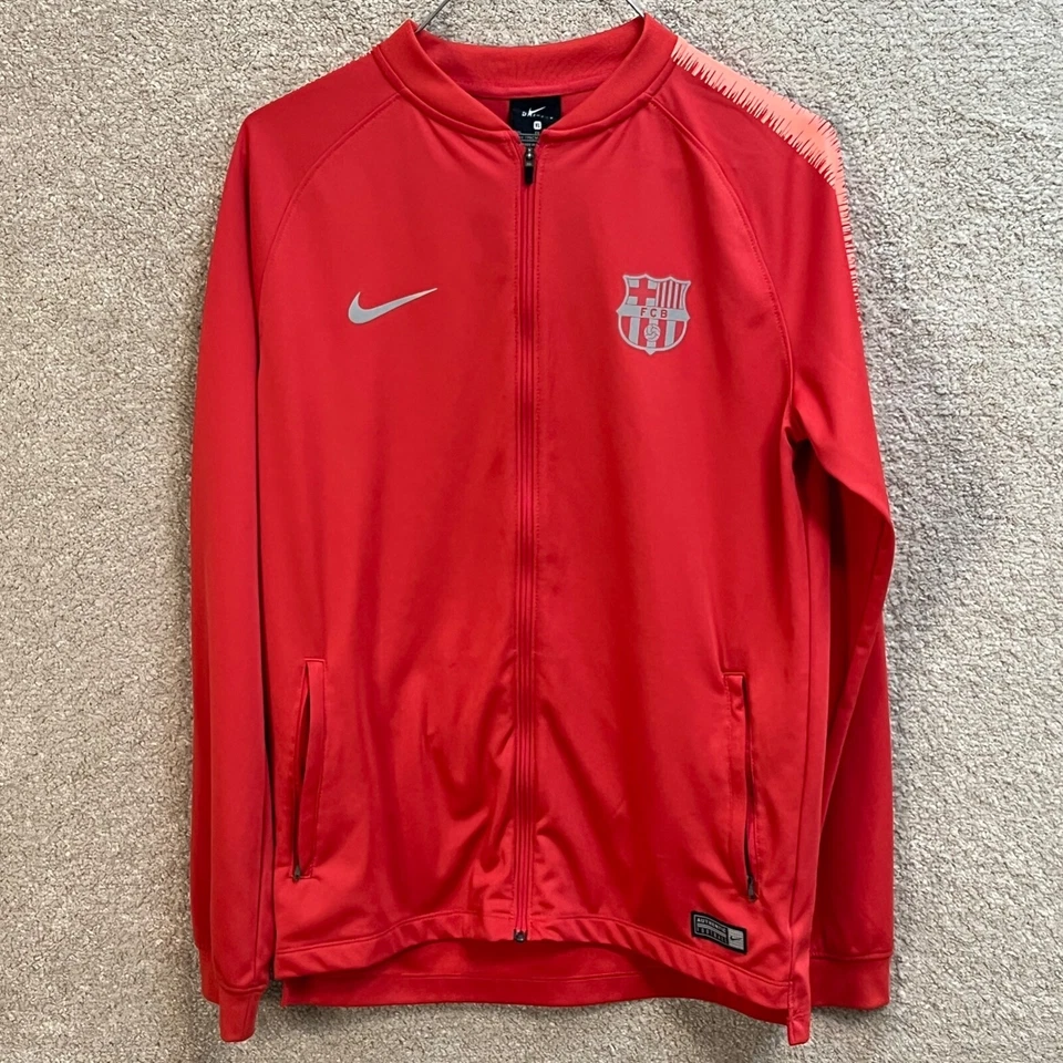 Chaqueta de calentamiento FC Barcelona para hombre XL rosa cremallera completa fútbol Nike Dri Fit Foto 2 de 4
