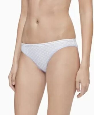 Calvin Klein A1202 Womens Blue Ck One Cotton Singles Bikini Underwear Size L