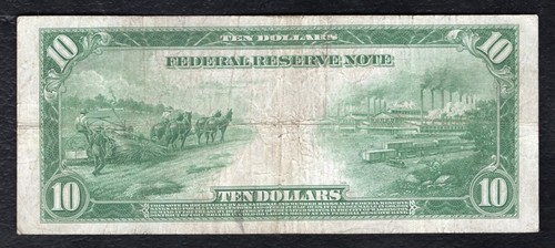 FR. 911c 1914 $10 FRN FEDERAL RESERVE NOTE NEW YORK, NY “TYPE C” VERY FINE - Picture 2 of 2