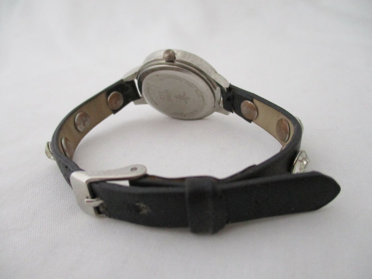 Black Women's Studded Buckle Band Analog Watch | eBay