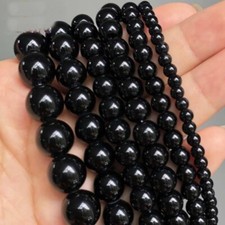Round Loose Spacer Bead Black Glass Beads Jewelry Making Bead 15'' 4/6/8/10/12mm