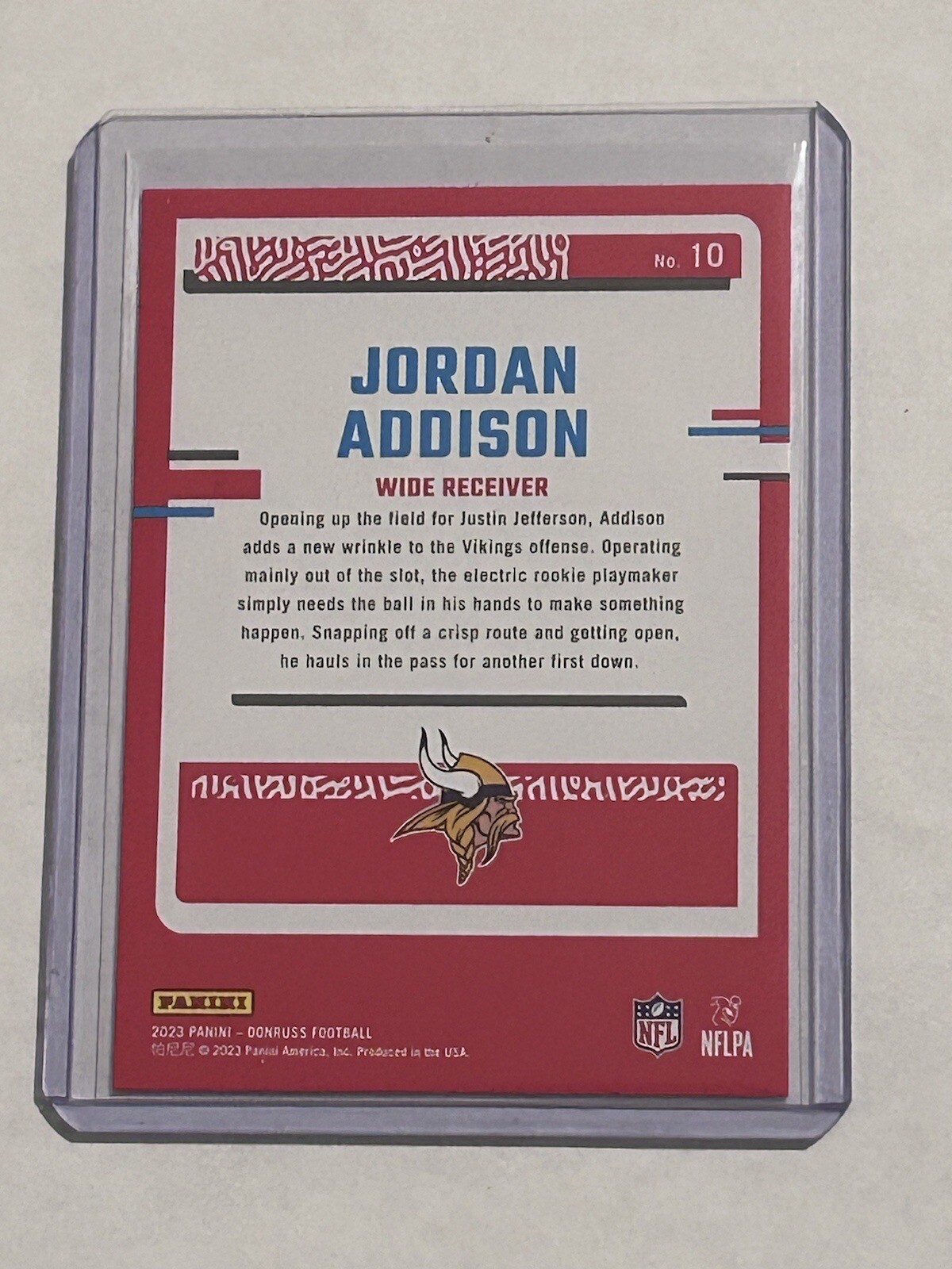 Jordan Addison 2023 Panini Donruss The Rookies RC #10 Insert Vikings Football thumbnail 5