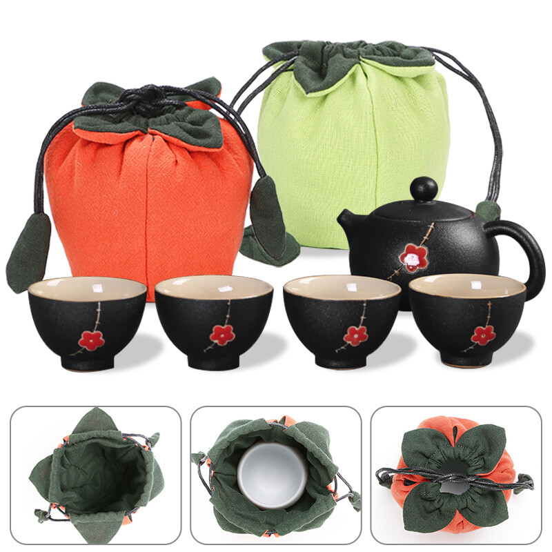Tea Cup Drawstring Bag Travel Teaware Storage Pouch Portable Collect Teacup Bag