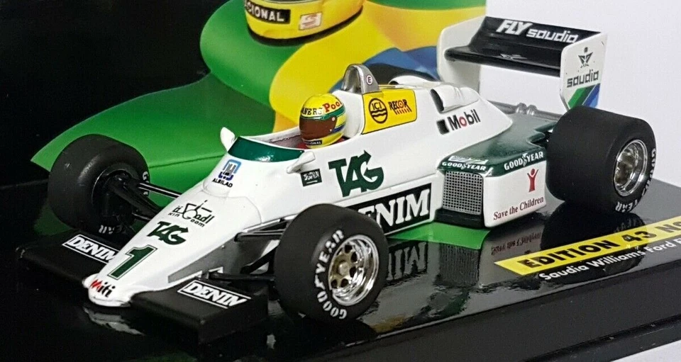 Minichamps 1/43 Scale Saudia Williams Ford FW08C 1983 Ayrton Senna Model F1 Car - Image 3 of 4