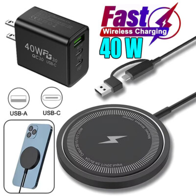 40W Magsafe Wireless Magnetic Fast Charger For iPhone 17 16 15 14 13 Pro Max New