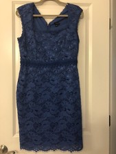 Ann Taylor Blue Lace Sleeveless Cocktail Dress, EUC, Sz 8