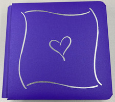 Creative Memories 7x7 Purple Silver Heart Triumph Scrapbook Album Pages Inside