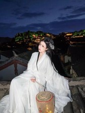 White Hanfu Traditional Princess Dress Women Cosplay Ancient Clothes Dance Wear