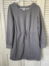 A New Day Sweatshirt Gray Tie Waist Dress Adjustable, Size MEd