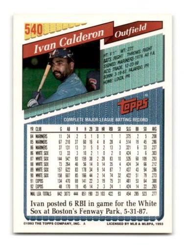 1993 Topps Baseball Card #476 - #825 - - - Pick A Card - - - Complete A Set - Picture 65 of 439