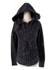 Lululemon Scuba Hoodie Light Cotton Fleece in Frozen Flourish Multi/Black. SZ 8