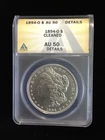 1894  O Morgan silver dollar AU 50 **Details** **Cleaned**