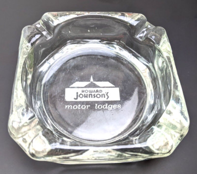 Vintage Howard Johnsons Motor Lodges Glass Ashtray 3.75'' x 1.0'' Square (1 of 2)
