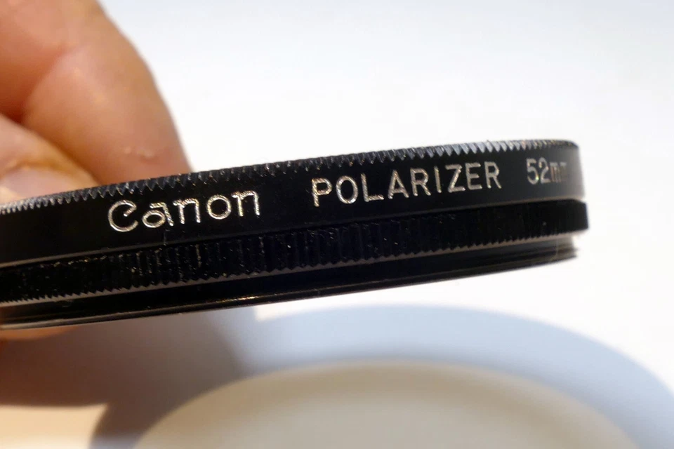 Canon 52mm Filter Linear Polarizer PL genuine vintage for 50mm f1.8 nFD - EOM - Image 3 of 4