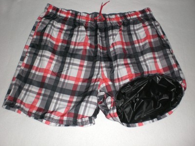 NEU PVC COTTON DOPPEL BADEHOSE SHORTS & INNEN ULTRA SOFT PVC SWIM PANTS  XL-XXL