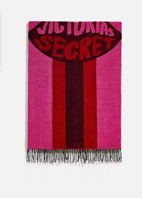 NEW Limited Victoria's Secret Logo Cozy Throw Blanket Pink Red