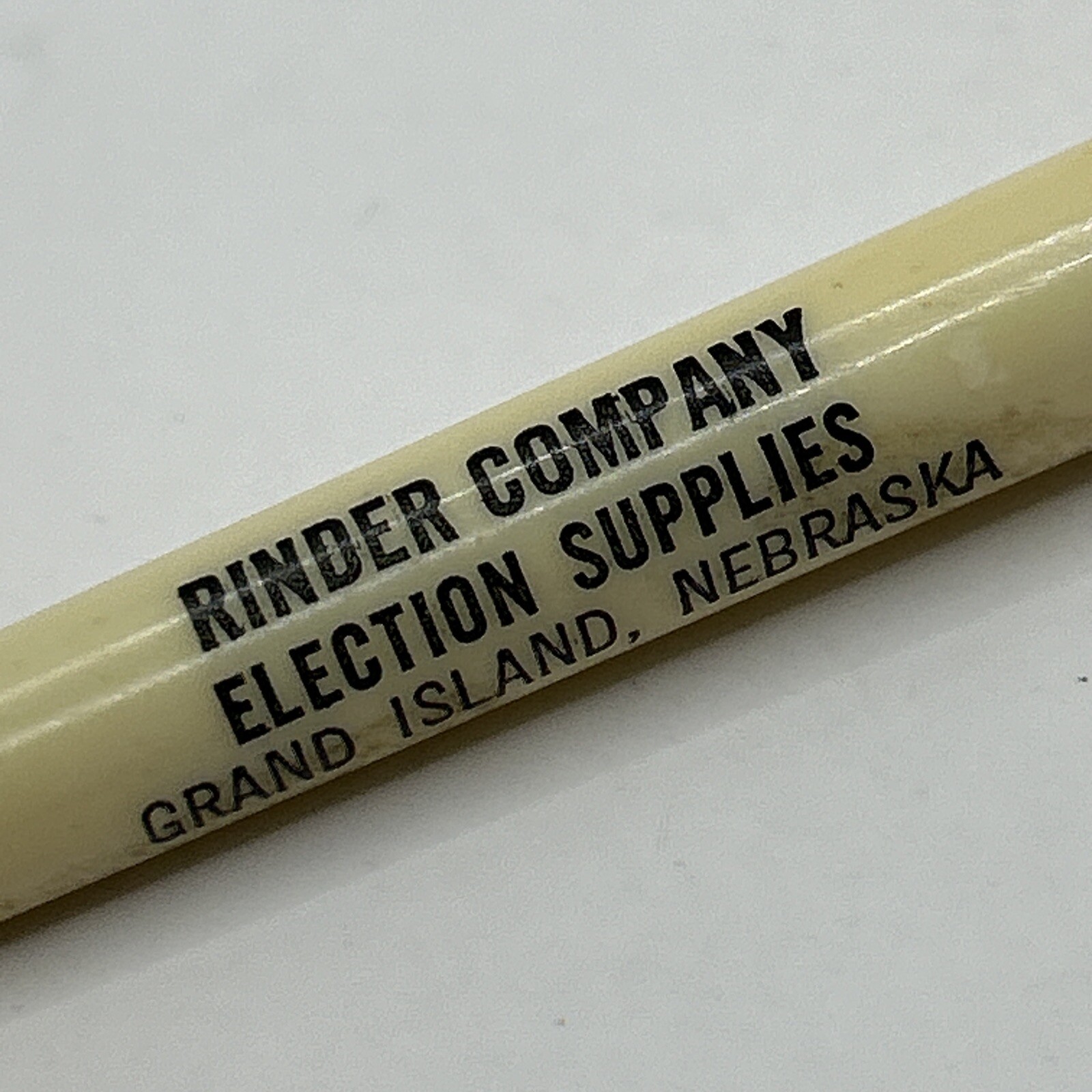 Vtg Ballpoint Pen Rinder Company Election Supplies Grand Island Ne