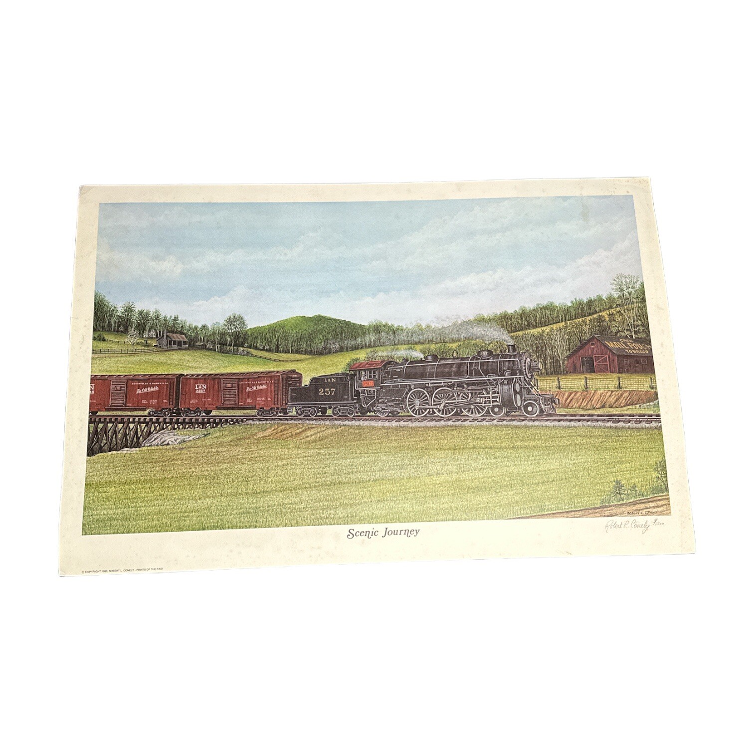 Robert Conely “Scenic Journey” 1980 Train Steam Engine Print ?x? Numbered 3/100
