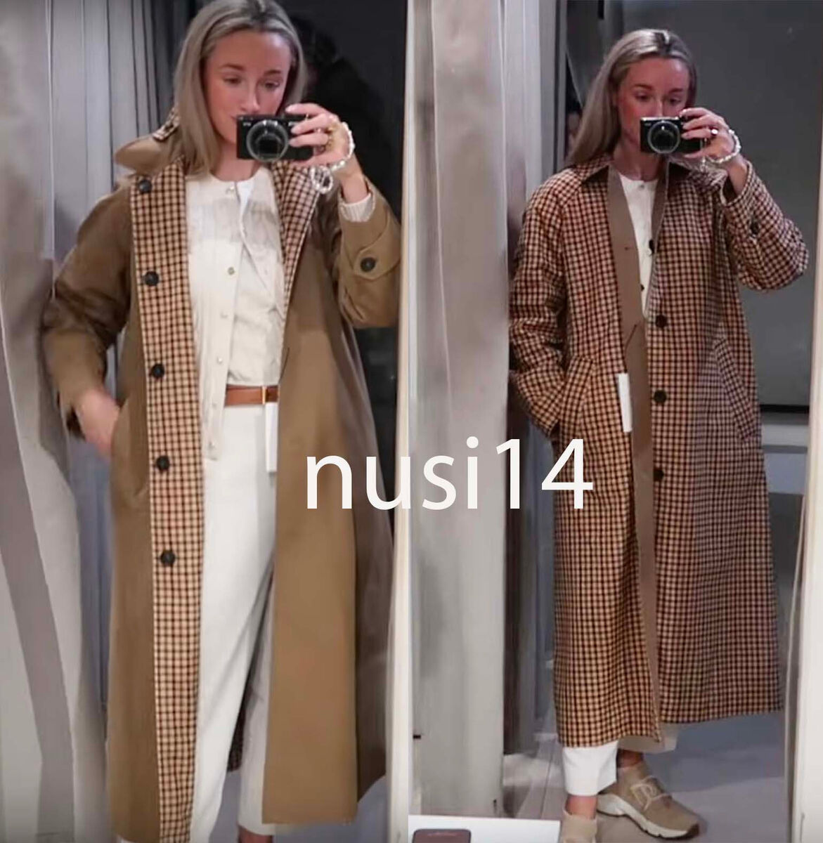 ZARA WOMAN BNWT SS25 ZW REVERSIBLE TRENCH COAT XS-XL DARK ZARA WOMAN BNWT SS25 ZW REVERSIBLE TRENCH COAT XS-XL DARK