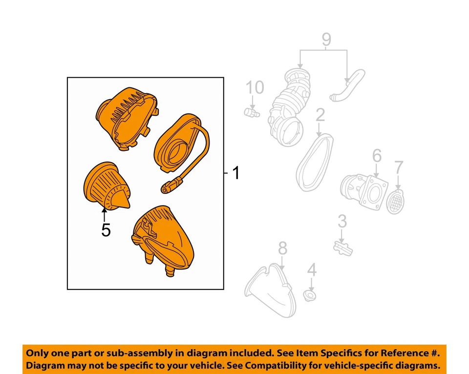 Conjunto de filtro de aire usado se adapta a: Ford Mustang 2001 6 cilindros grado A Foto 3 de 4
