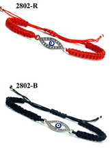 Adjustable Crystal Evil Eye String Bracelet for Protection and Good Luck 2802