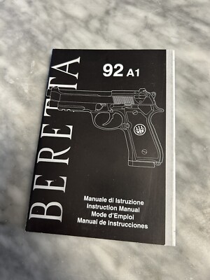 OEM FACTORY BERETTA 92A1 Firearm Pistol Instruction Owners User Manual