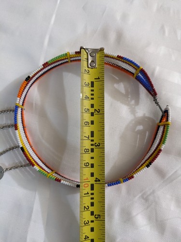 Handmade handcrafted African Maasai ethnic boho beaded neckband necklace - Picture 16 of 27