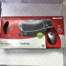 Microsoft Wireless Optical Desktop Comfort Edition Keyboard Mouse Receiver Set