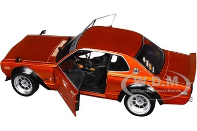 1970 NISSAN SKYLINE (C10) HAKOSUKA RHD ORANGE 1/18 DIECAST BY