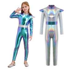 Kids Girls Leotard Supplies Rompers Performance Unitard Long Sleeve Jumpsuit