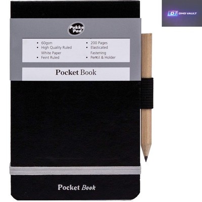 Elegantes A7 Taschenbuch mit Bleistift - 200 linierte Seiten für unterwegs Notizen