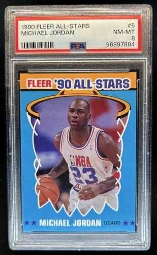 1990-91 Fleer Michael Jordan All Stars #5 Bulls PSA 8