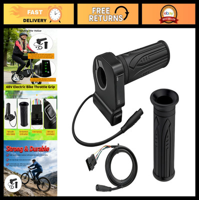 48V Electric Bike Throttle Grip with LCD Display, Cruise Control & 6-Pin Connect