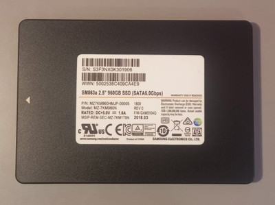 Samsung MZ7KM960HMJP-00005 SM863a 960GB SATA 2,5'' SSD MZ-7LM960N 100% Health