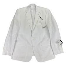 Bar III Mens Slim Fit 100 Linen Solid Suit Jacket White 42R