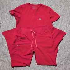 Figs Scrub Set Women's Large - Catarina Top, Kade Pants - Winning Red "The Set"