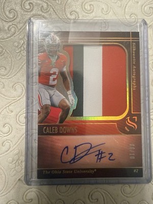 2025 Panini Silhouette Caleb Downs 3 Color Patch Auto 6/10 OSU Buckeyes