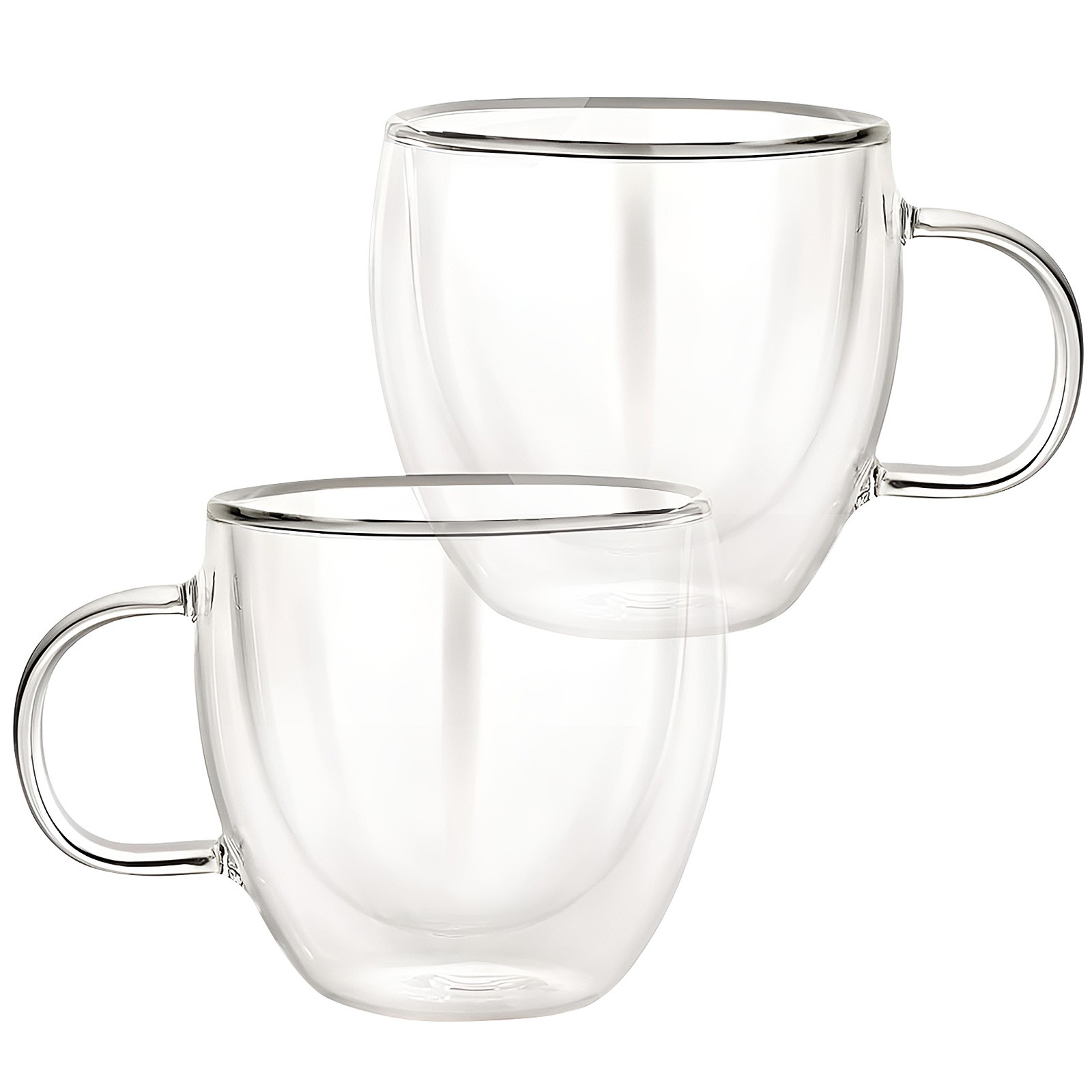 Lot de 2 verres double paroi 250ml isothermes avec poignée
