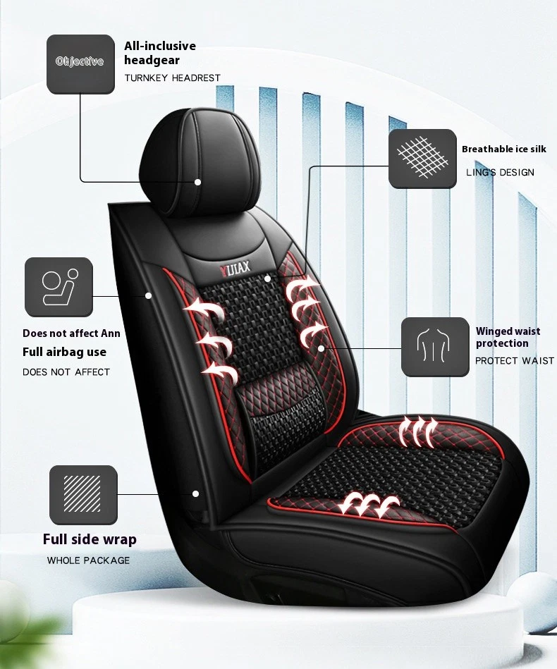 For Peugeot 206 301 406 405 407 5-Seat full Set PU Leather Ice thread Seat Cover - Image 4 of 4