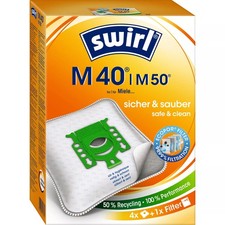 SWIRL M 40 | M 50 | 4 Staubsaugerbeutel | für Miele JFM GN, Hoover H 72 H 73