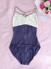 Chacott M Purple Camisole Leotard Ballet Dance Velvet Back Design